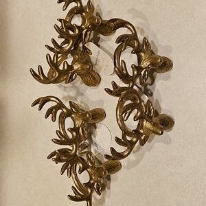 New Set Of 6 Threshold Gold Deer Napkin Rings